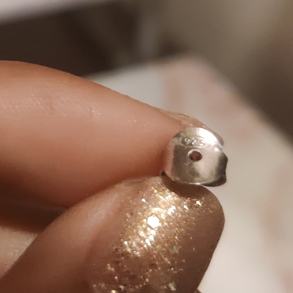 Sterling Silver Zircon Halo Natural Sapphire Stud Earrings SAVVY CIE JEWELS - Picture 8 of 9